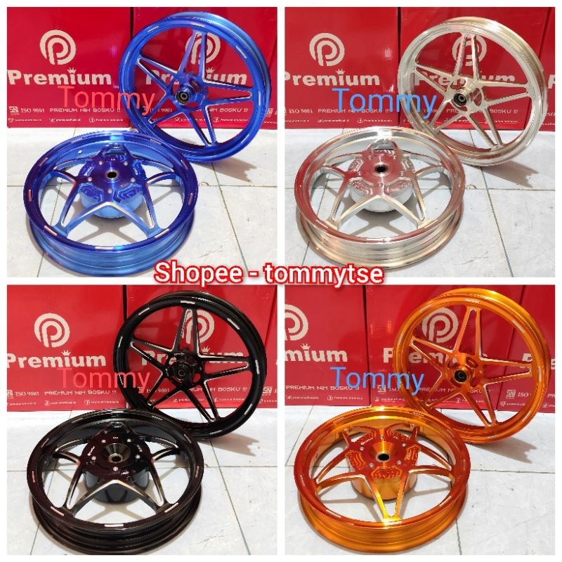 Velg PREMIUM P5 Mio Sporty Smile Soul Gt Fino Nuovo Xeon M3 Pelek Bintang lebar 185/215x14 ring 14