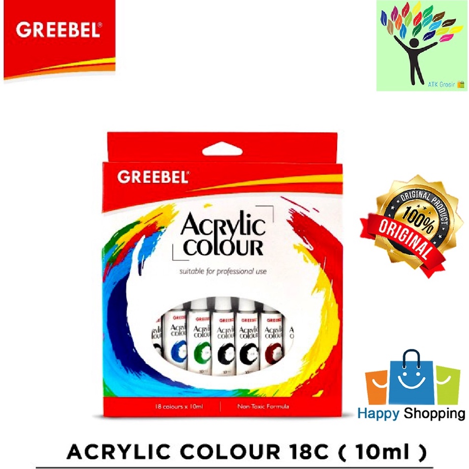 

Cat Akrilik Acrylic Colour Acrylic Paint 1ml 18 Warna Greebel