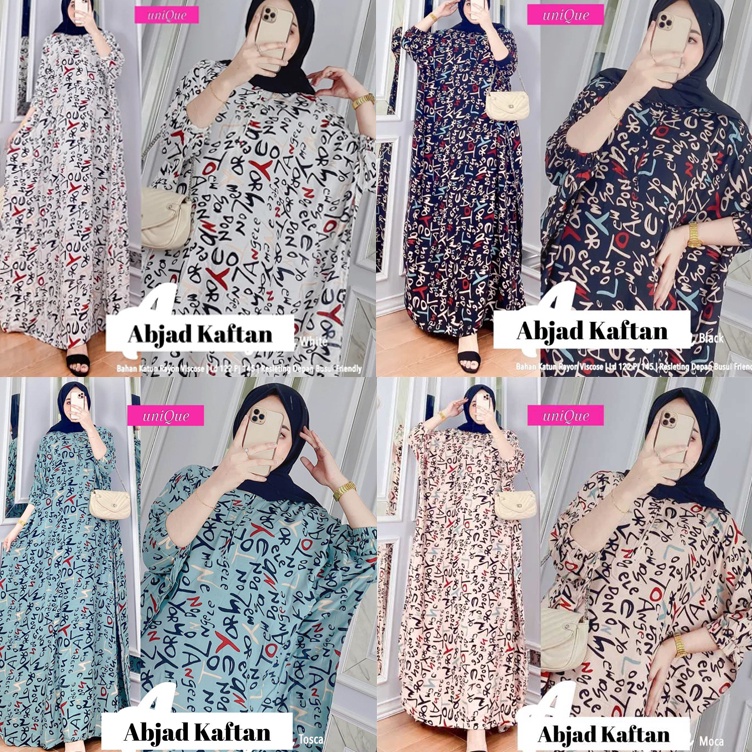 Kaftan Abjad Modern Kekinian Kaftan Jumbo Wanita By Afareen Mode