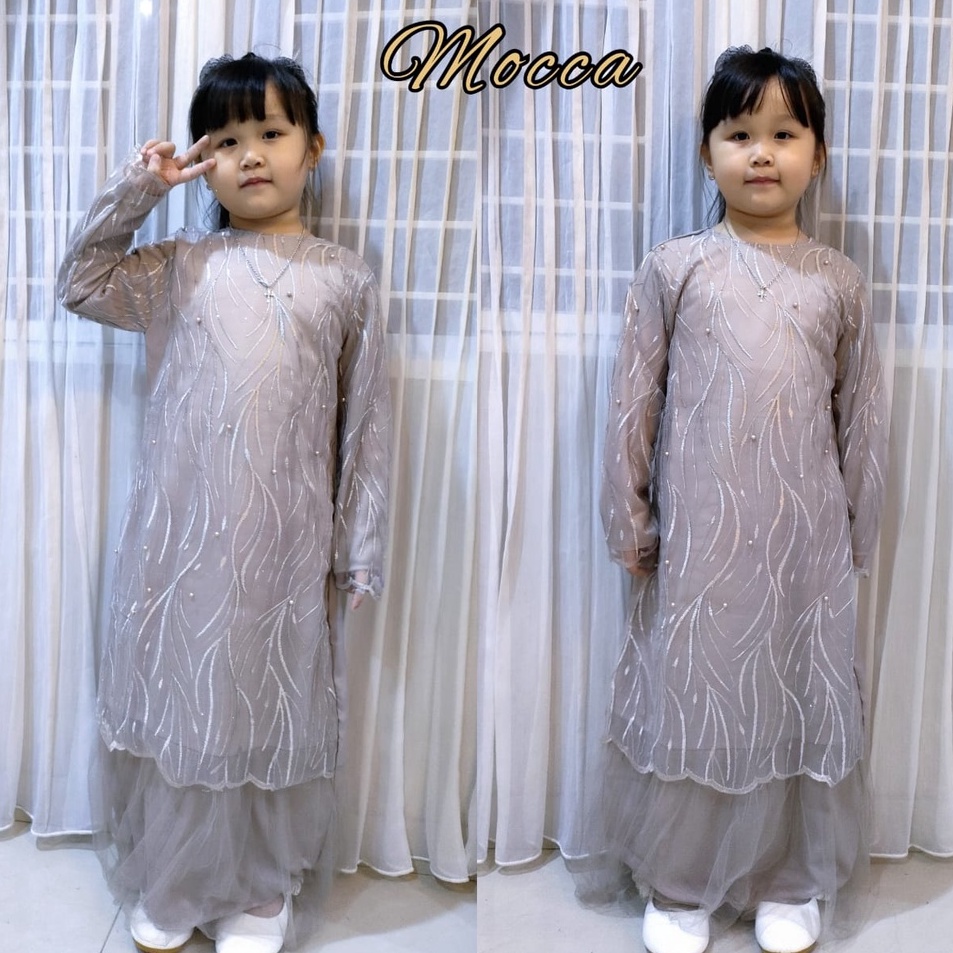 Geraldine Kid Baju Gamis Brukat Anak PerempuanGamis Anak Brukat TileFashion Gamis Pesta Gamis Couple