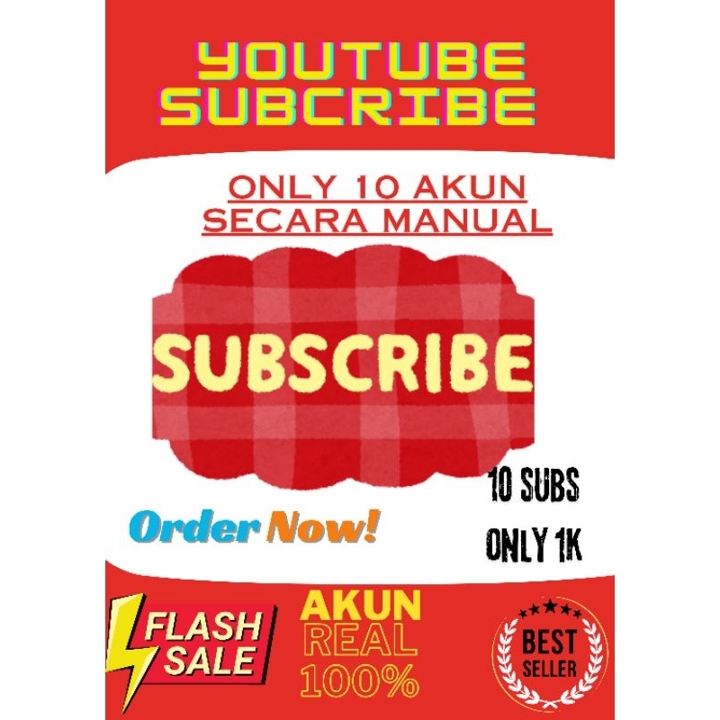 Subscribe Youtube 10 akun Real