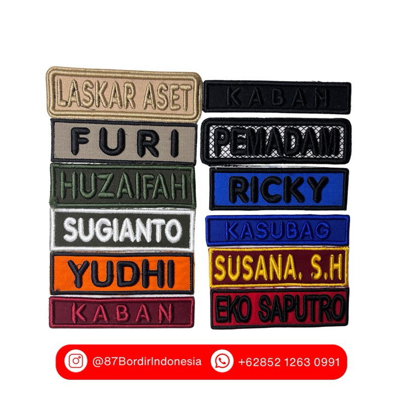 

Bordir Label Nama 3D atau Timbul