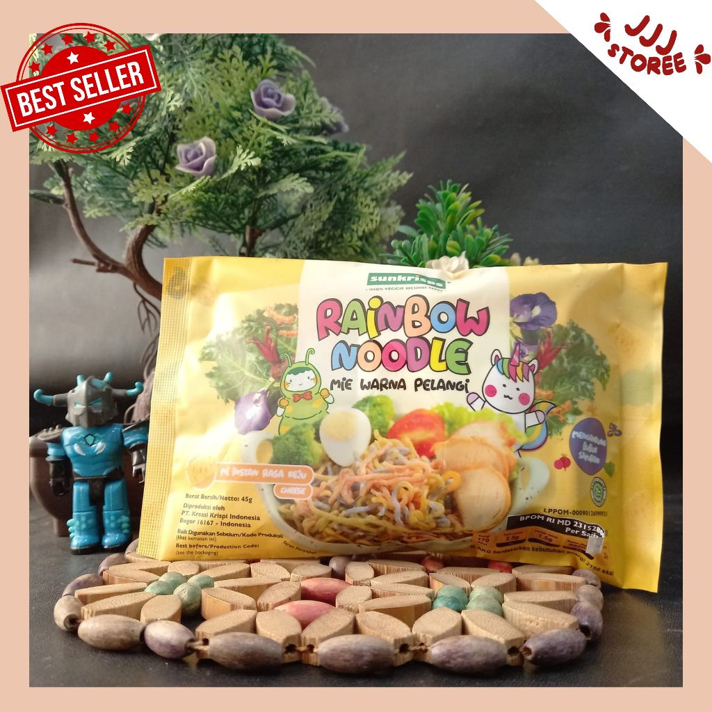 

Sunkrips Rainbow Noodle 45gr - Cheese / Mie Sehat Mpasi Anak / Makanan Sehat