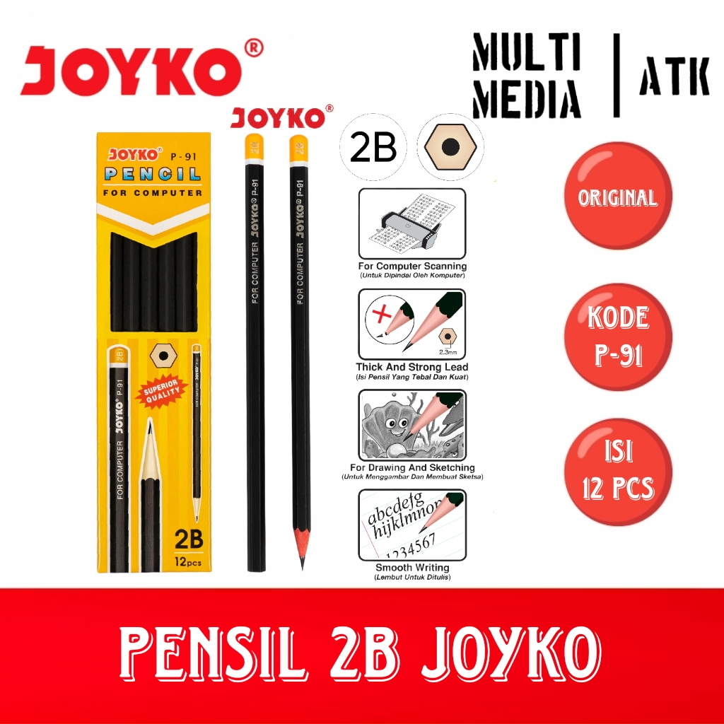 

PENCIL / PENSIL 2B JOYKO P-91 (12 PCS)