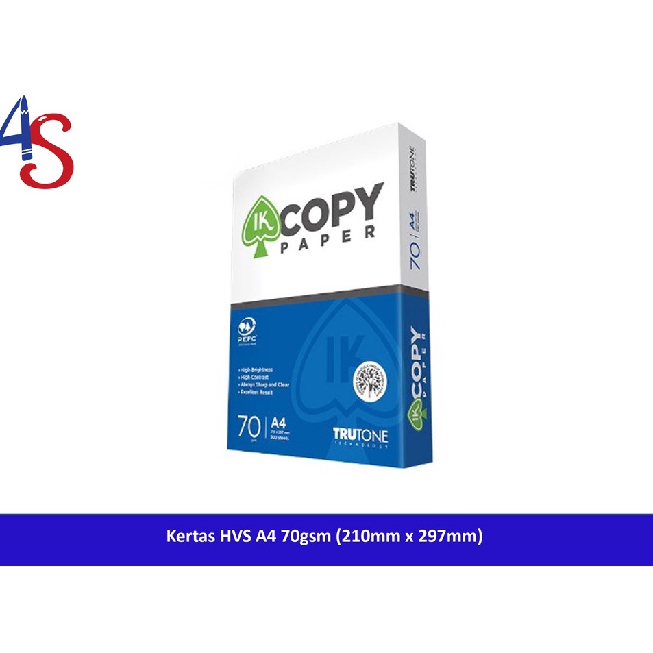 

Bayar Di Tempat Kes HVS A4 IK Copy Paper 7gsm 21 x 297 mm