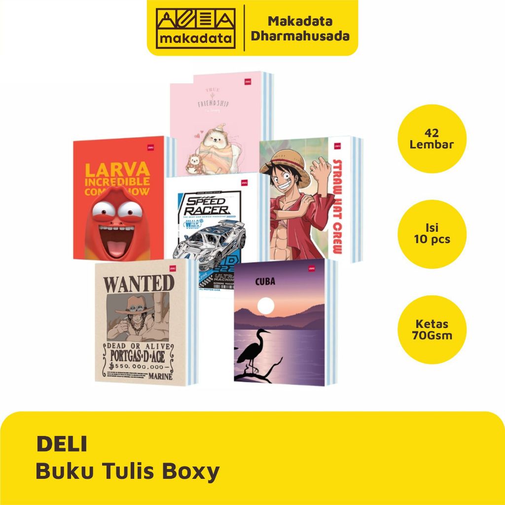 

BUKU TULIS BOXY DELI 42 LEMBAR ISI 10 PCS / PACK