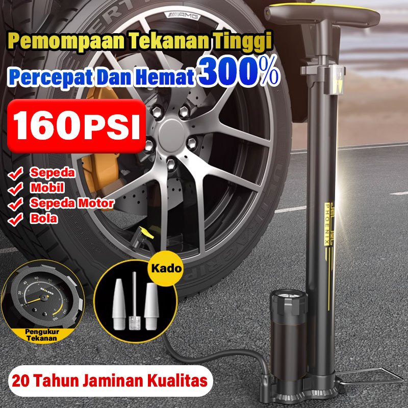 Model Baru 2024 160 PSI Alloy Pentil Schrader dan Presta Pompa Sepeda Motor Mobil pompa ban motor po