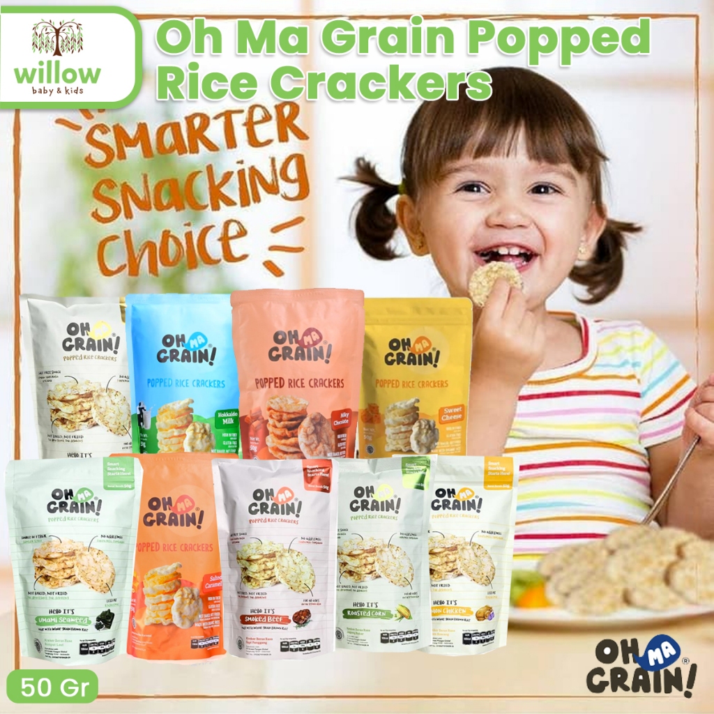 

Snack Anak - Oh Ma Grain Popped Rice Crackers 50Gr