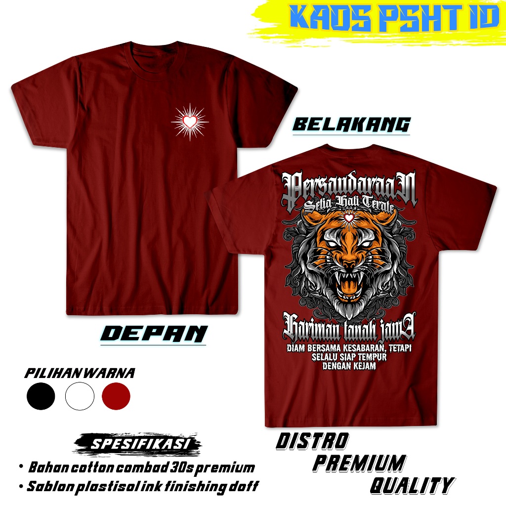 KAOS PSHT Harimau Terate Tanah Jawa TERLARIS - KAOS PSHT ID