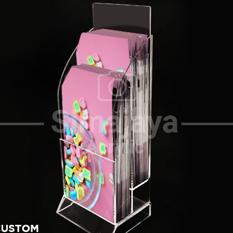 

tempat brosur acrylic display 1/3 a4 2 susun