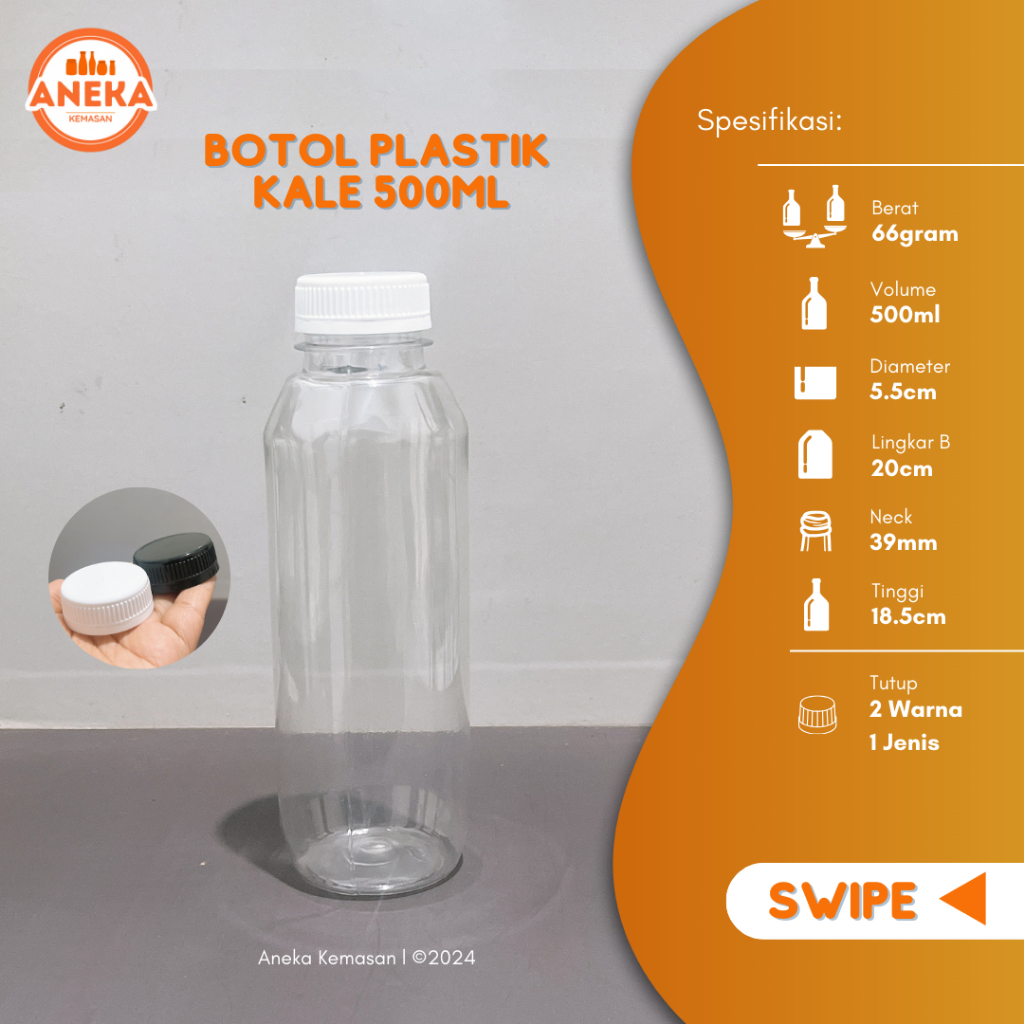 (Paket isi 20pcs) BOTOL PLASTIK KALE 500ML BOTOL JUS 500ML BOTOL KOPI 500ML KEMASAN PLASTIK 500ML BO