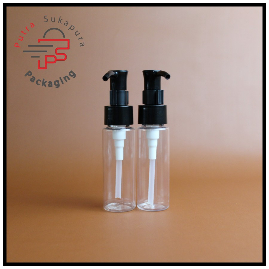 Botol pump clip 50ml rf natural/botol pump 50ml/pump clip oil hitam