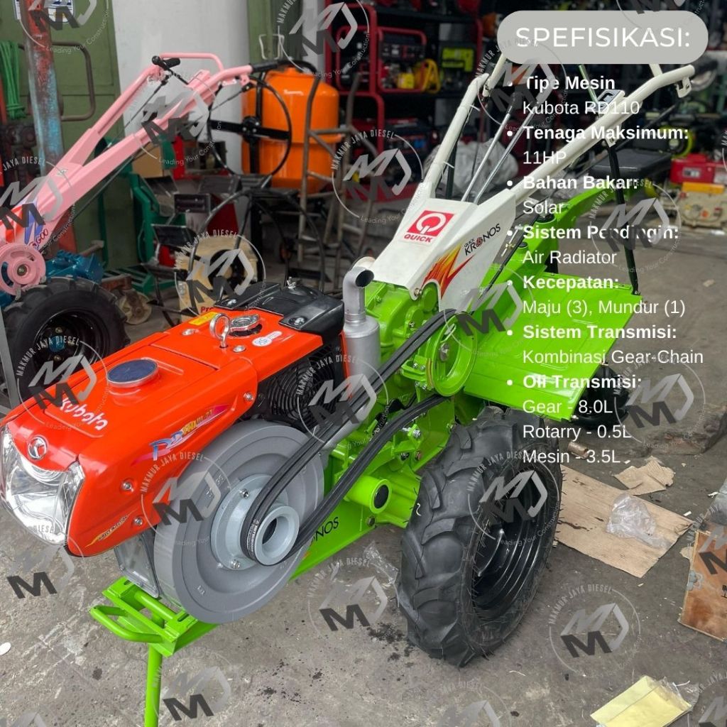 Traktor Quick Kronos Paket Lengkap Kubota RD110 - 11HP