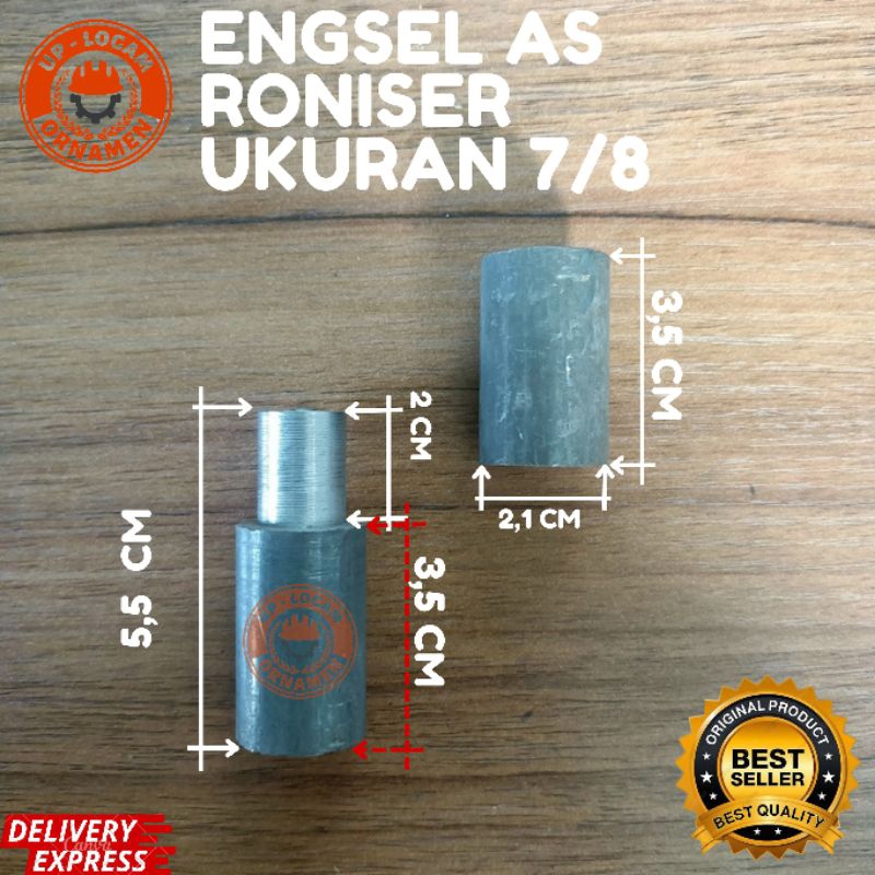 Engsel Bubut Besi AS Roniser Ukuran 7/8 Inch / Engsel Pintu Pagar / Engsel Pintu Gebyog/ Engsel Pint