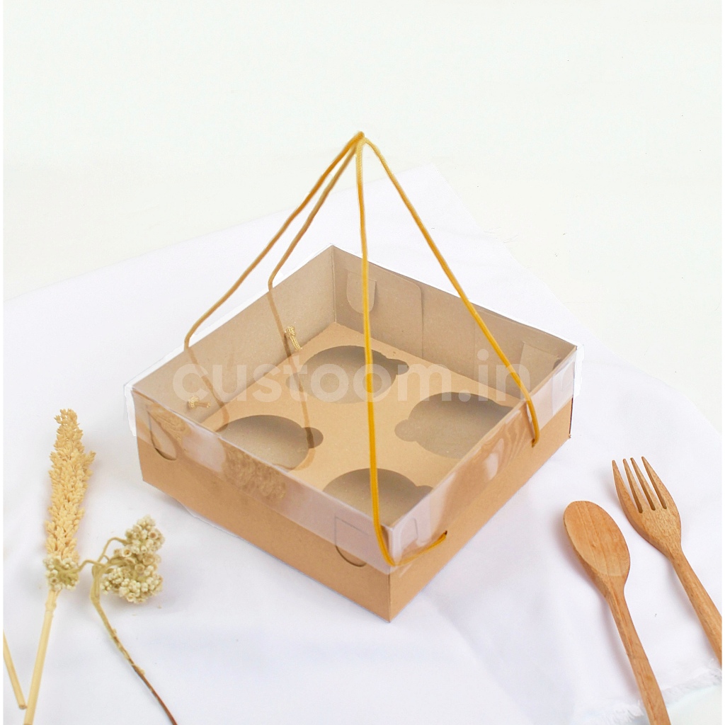 

187CP Kotak Cupcake Jinjing Isi 4 (Uk.18x18x7 cm) - Kotak Muffin | Custoom.in