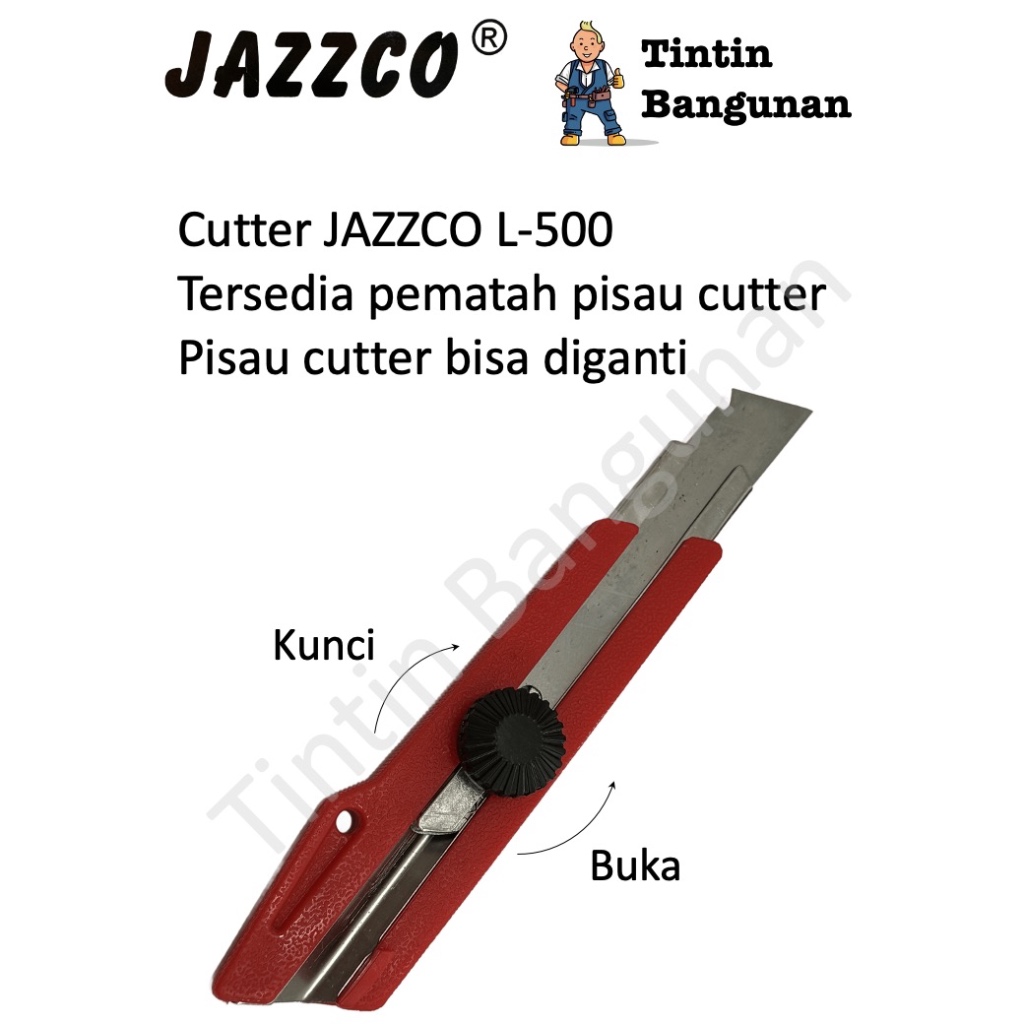 

Cutter Jazzco L-500 Cutter Besar Pisau Cutter Pisau Kater Pisau Potong Kertas Silet Cuter