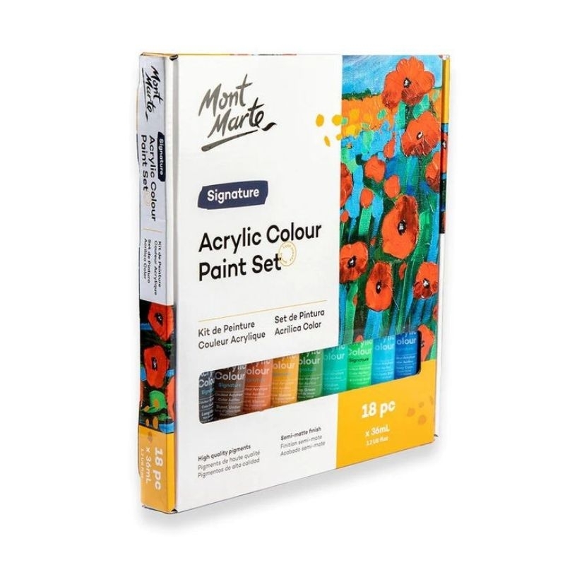 

Mont Marte Acrylic Colour Paint Set Signature 18pc