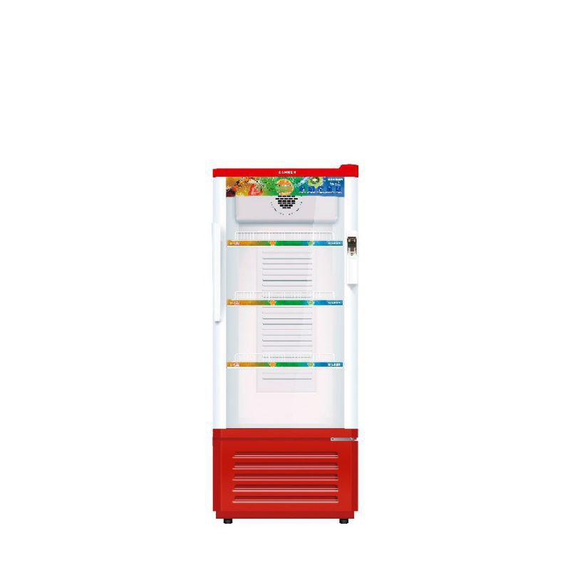 SANKEN Showcase Lemari Pendingin 3 Rak 180 Liter Red/Blue SRS-185MR/BL Original