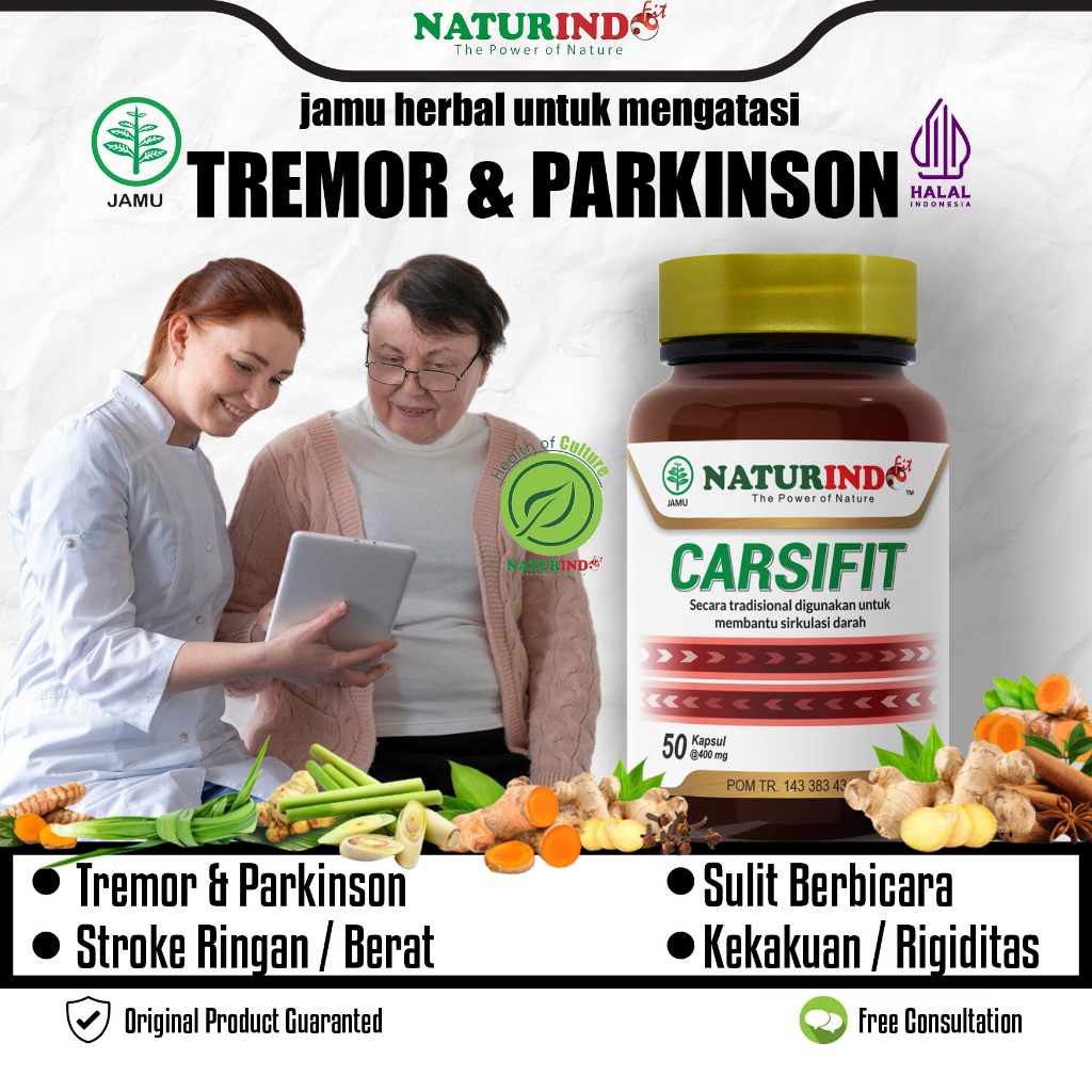 Obat Tremor dan Parkinson Tangan Kaki Bergetar Kaku Gangguan Saraf Otak Carsifit Naturindo