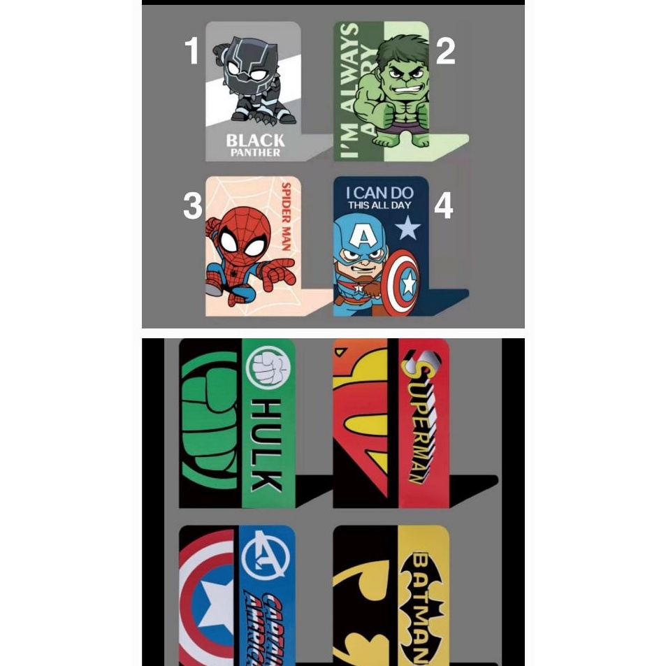 

DUS 1 Set Isi 2 Pcs Book End Stand Sandaran Penyangga Buku Avengers Super Heroes