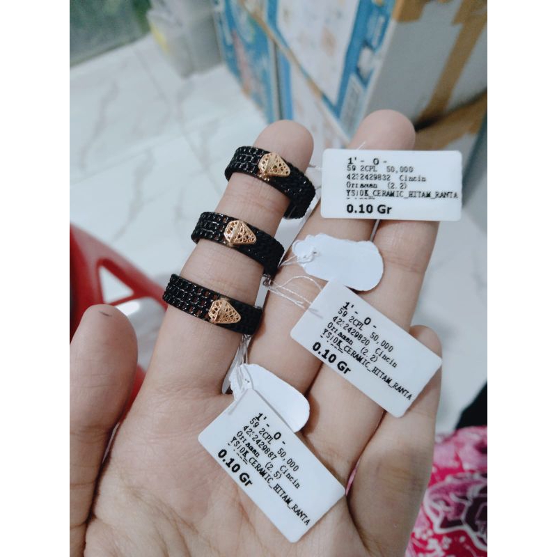 Cincin Keramik Gold kadar 10 karat// semar nusantara