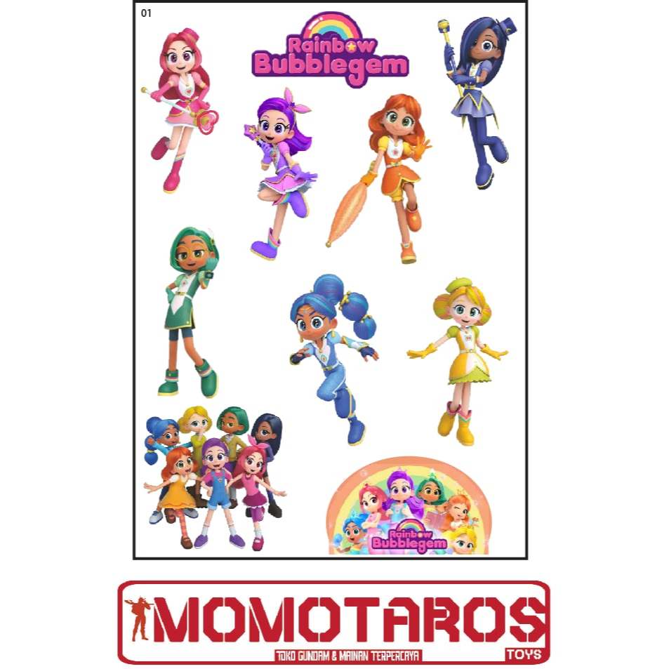 

Sticker murah antiair transparan Rainbow Bubblegem 1 pc