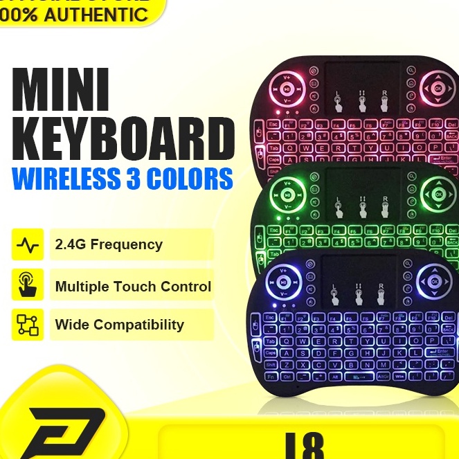 Keyboard Wireless mini i8 RGB Backlit 7 Colorful Touchpad Wireless keyboard minimini keyboard wirele