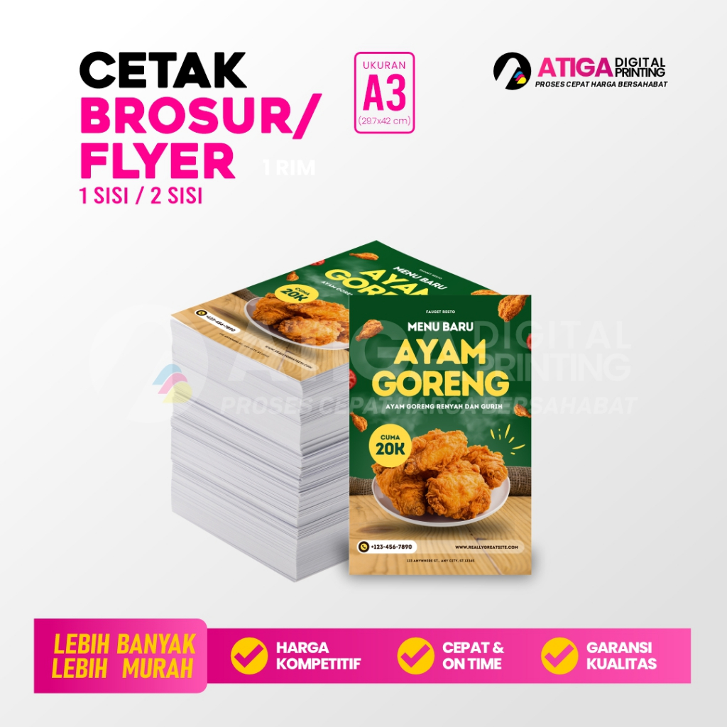 

Cetak Brosur Leaflet A3 | Cetak Pamflet Flyer Poster Ukuran A3 Full Warna