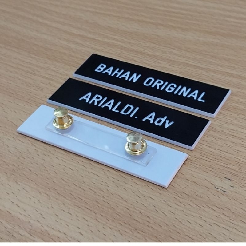 

papan nama dada grafir bahan original nametag grafir/ukir original paku jambu/paku dandang