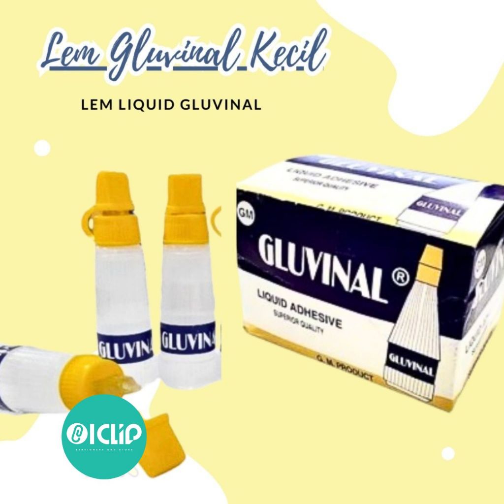 

LEM CAIR LEM KERTAS LEM GLUVINAL 22ml Lem Gluvinal Kecil 22ml / Lem Kertas / Lem Cair iclipstasionery