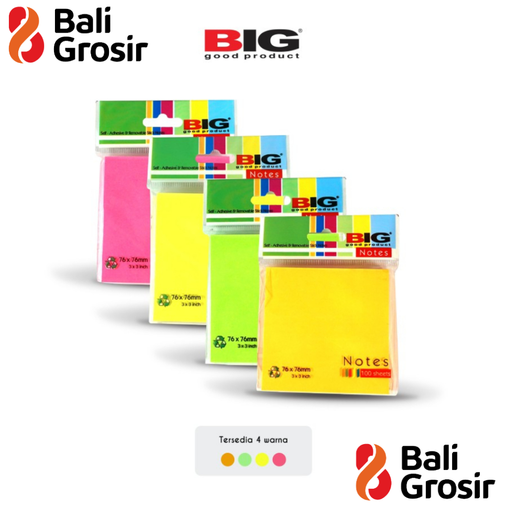 

BALI GROSIR - Sticky Notes BIG Post It Memo Tempel 1 Warna 76X76