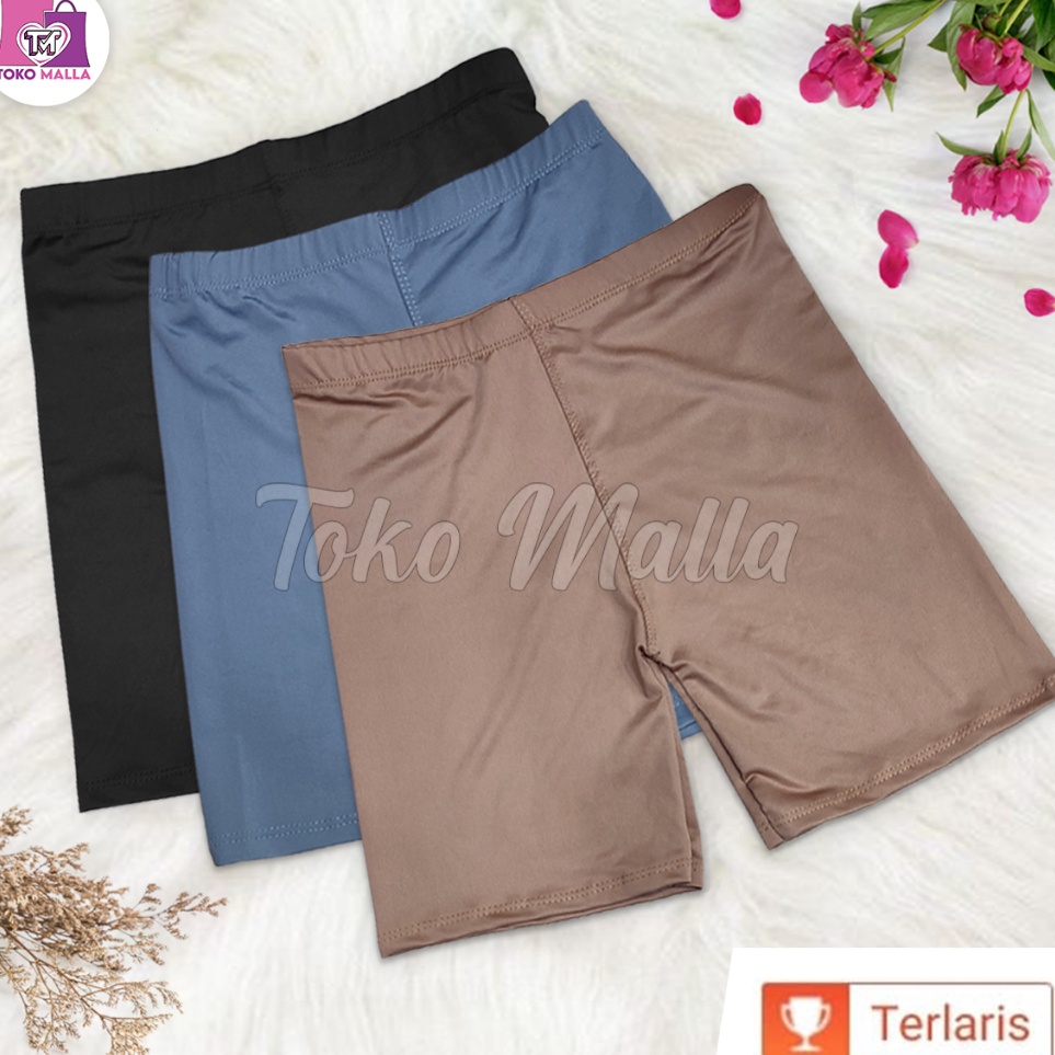 Celana Dalaman Ketat Sport Stretch Short Pants Legging Wanita Polos Pendek Lejing Perempuan Olahraga
