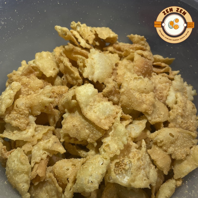 

Salted Egg, Keripik Pangsit Telor asin ZenZen Kemasan Large (L)