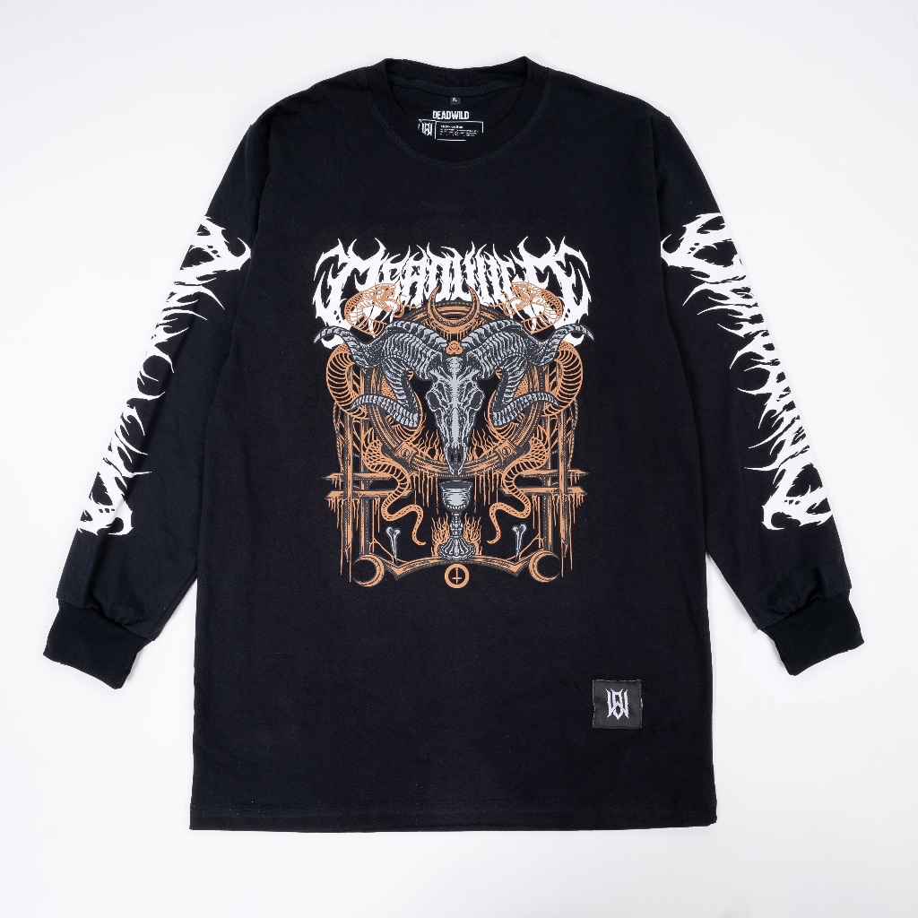 Deadwild Kaos Distro Pria Wanita Metal Lengan Panjang Death Roll Black Unisex