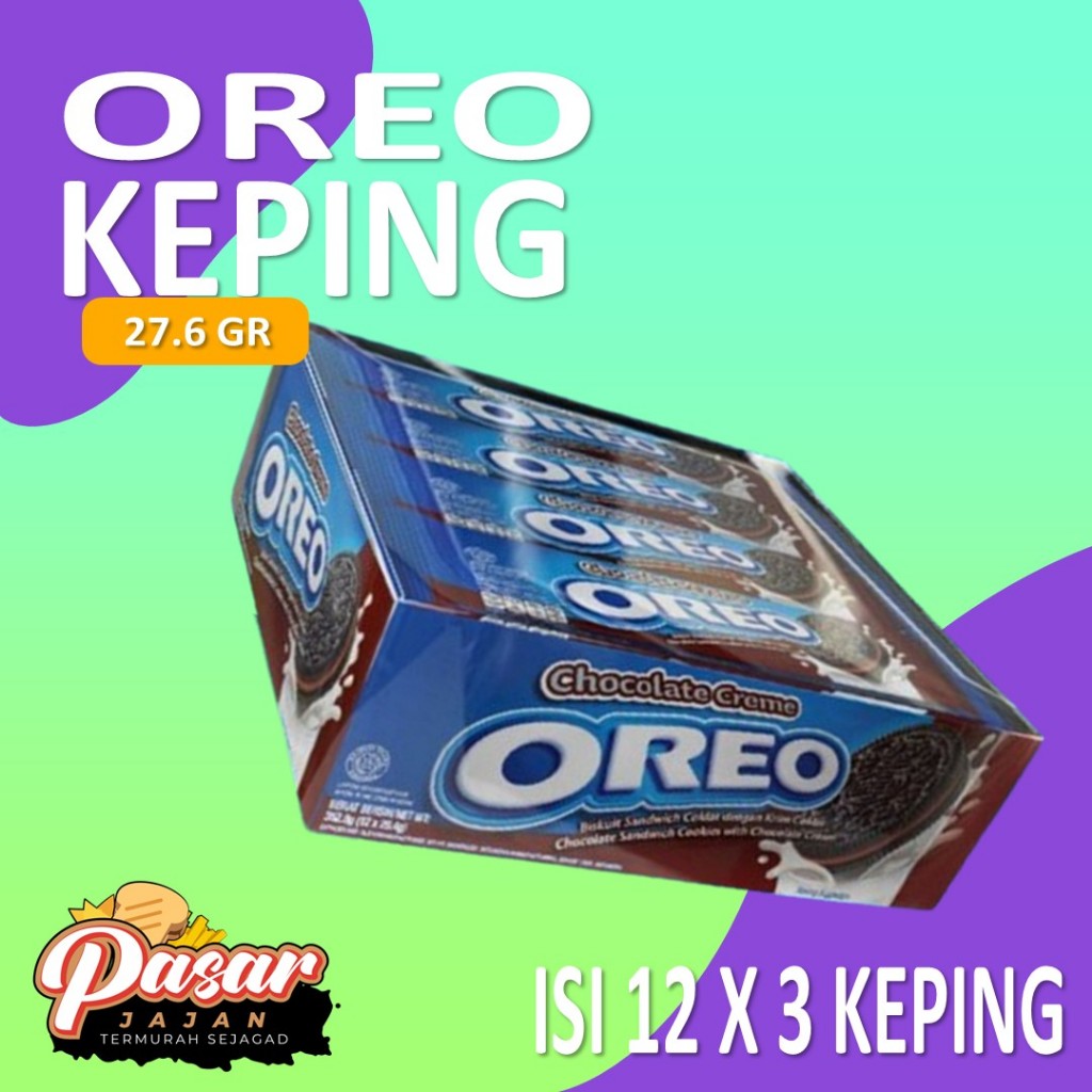 

Biskuit Oreo Keping Sandwich - 27.6gr per box isi 12 pack dengan pilihan 4 rasa