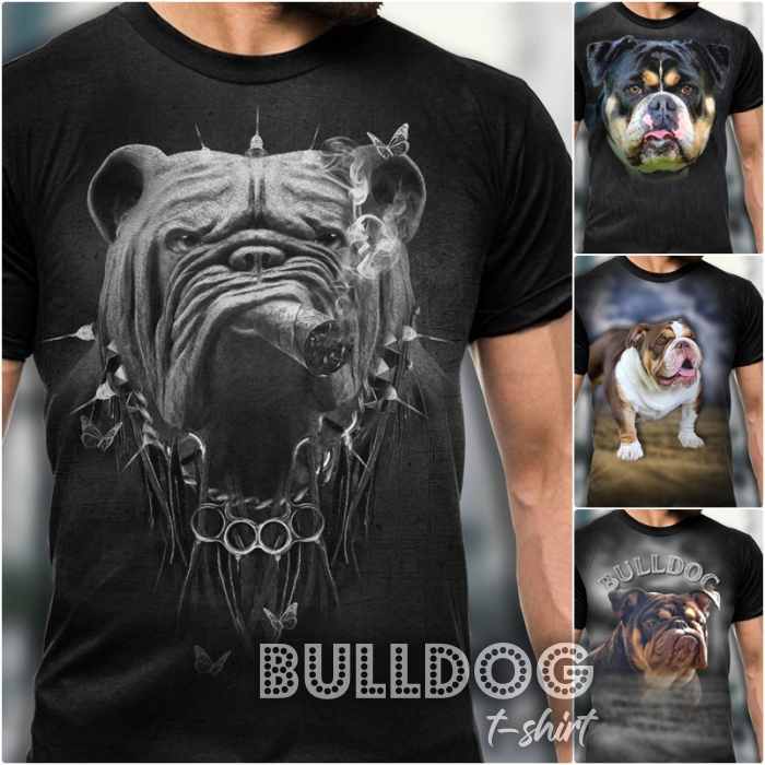 Kaos Anjing BULLDOG Animal Dog Tshirt Dog Lover Bulldog Puppy Baju Gambar Doggy Dewasa dan Anak Dist