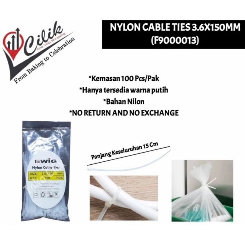 

nilon kabel ikat ripet 15 cm seal kemasan packaging kresek