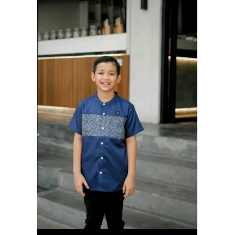 BAJU KOKO ANAK 12-16 TAHUN KOMBINASI BATIK