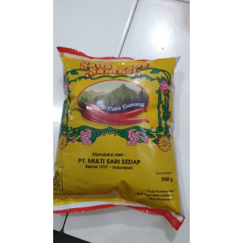 

saus cabe sambal cap cabe gunung 500 gr