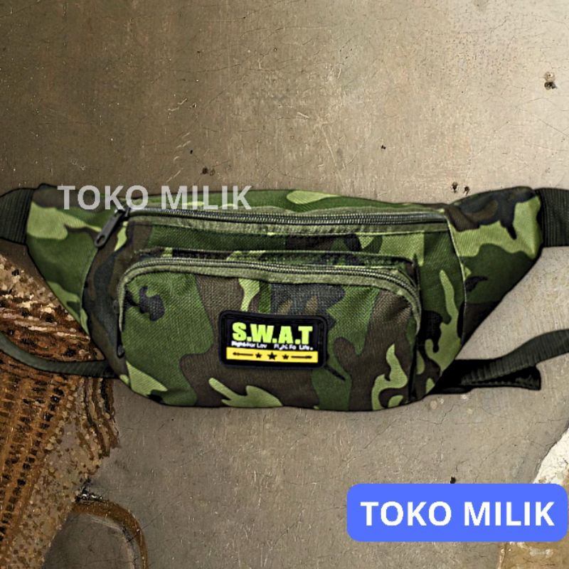 Tas Selempang Pria Mini waistbag Kecil Loreng Army tactical