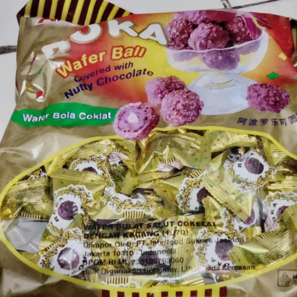 

ROKA APOLLO WAFER BALL 70 PCS / WAFER BOLA COKLAT TERENAK DAN TERMURAH