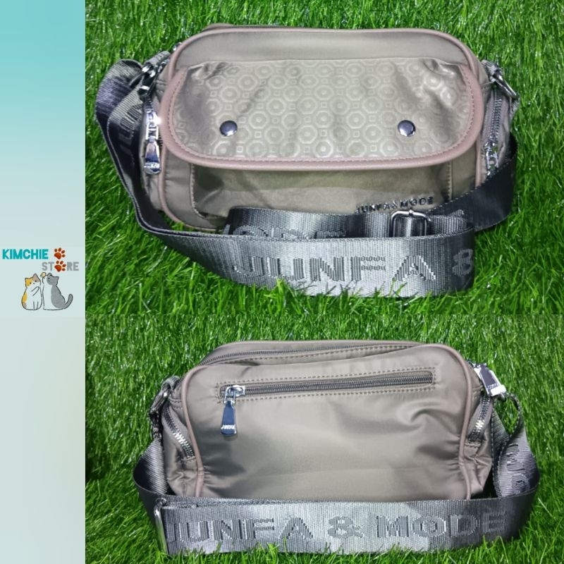 TAS SELEMPANG WANITA - JUNFA MODE SLING BAG WARNA KHAKI (preloved) real pict