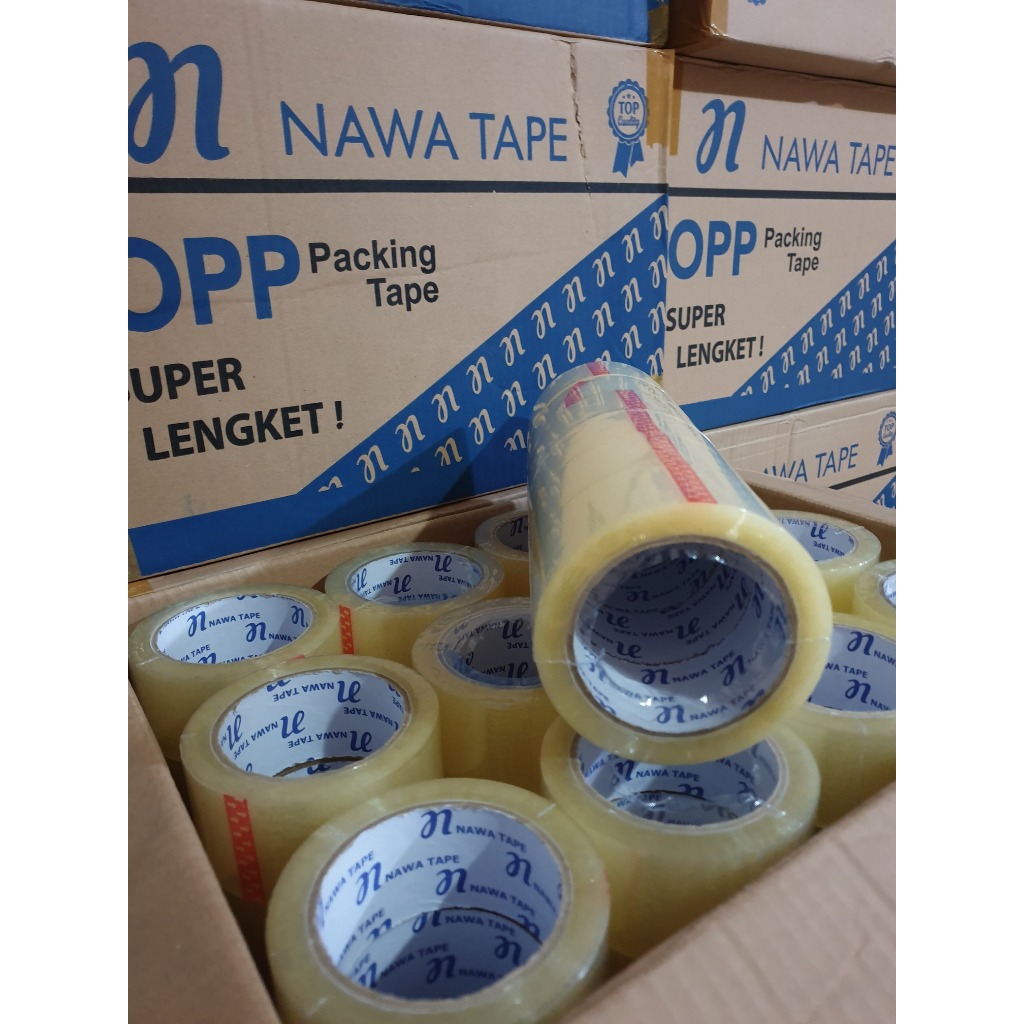 

Promo LAKBAN NAWA TAPE/Ocin TApe BENING DAN COKLAT UKURAN 48 MM X 100 YARD HARGA 1 DUS