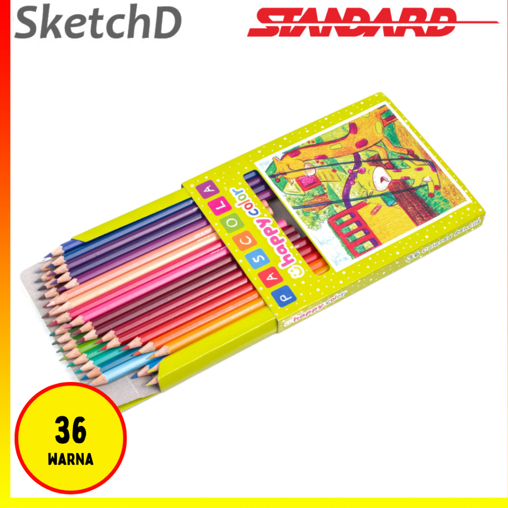 

Pensil Warna Pascola 36 Warna Standard Happy color pencil pewarna veref