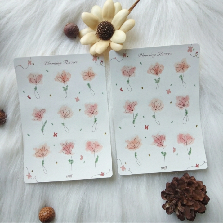 

Sticker Aesthetic Blooming Flowers for Journaling, Scrapbook, Planner, Dekorasi