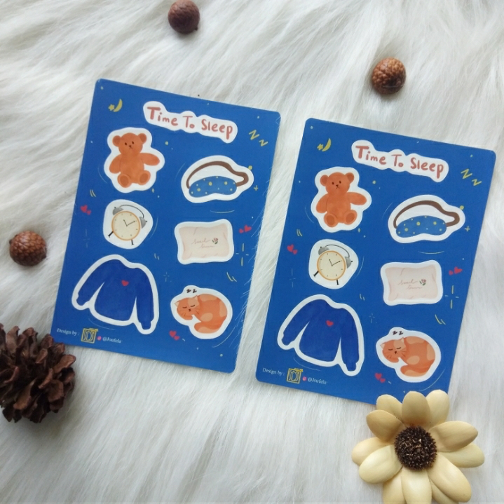 

Cute Sticker Time to Sleep for journaling, scrapbook, planner
