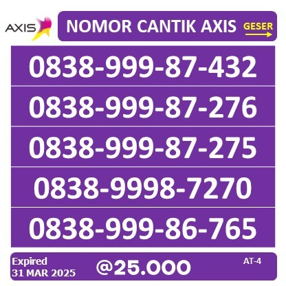Nomor Cantik AXIS | Kartu Perdana Unik & Mudah Diingat