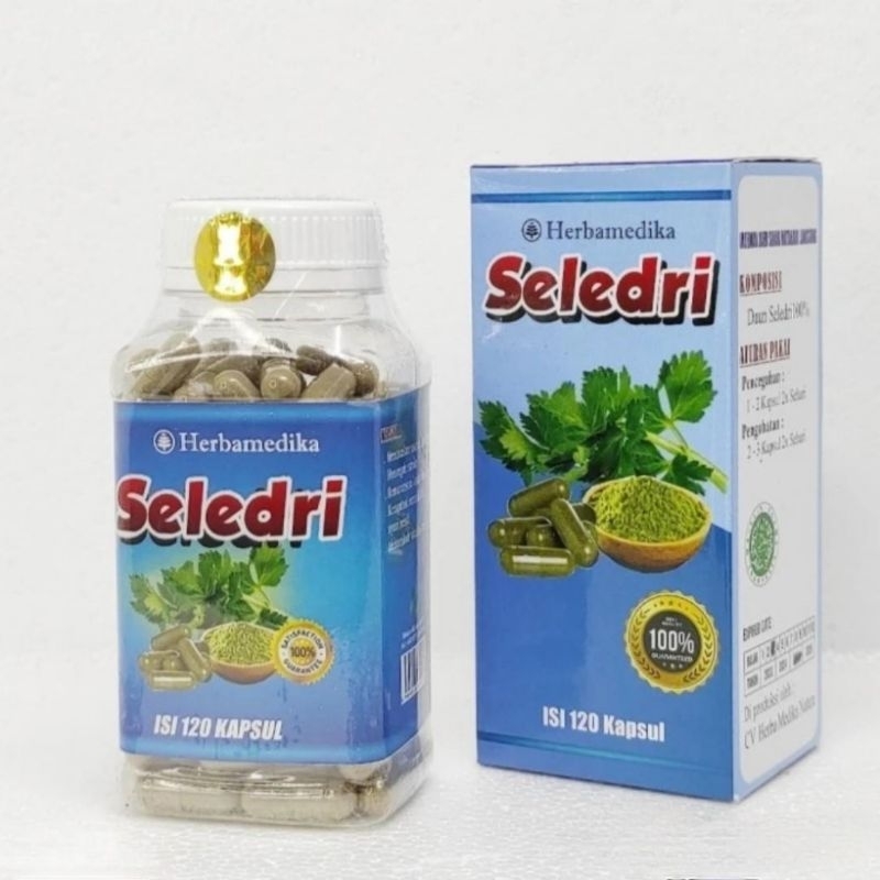 Kapsul Daun Seledri Herbamedika isi 120  Kapsul