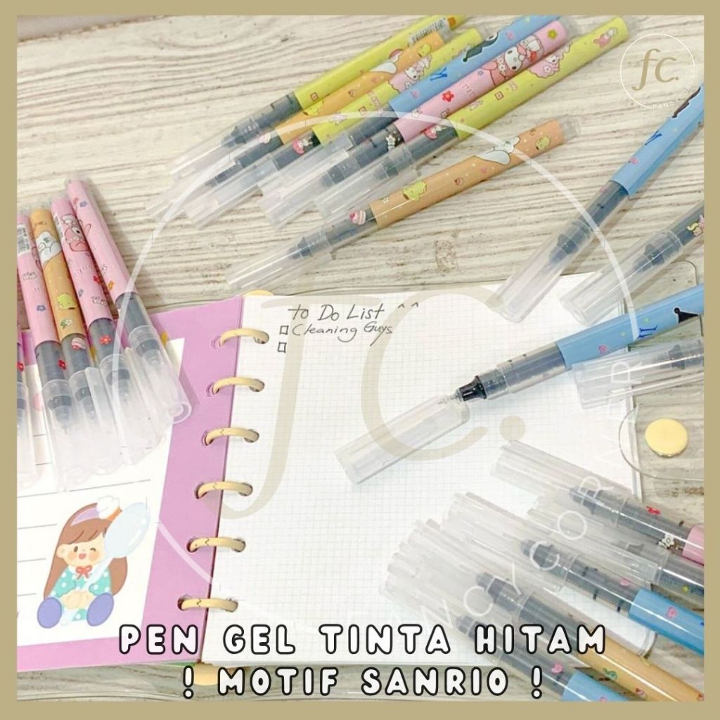 

Pen / Pulpen Bolpen Tinta Gel Hitam Glow Marble Karakter Kartun Sanrio Hello Kitty Kuromi Cinnamoroll Pompompurin My Melody Soft Pink Pastel PGK-1280 Lucu Souvenir Merchandise ATK Harga Grosir Ready COD