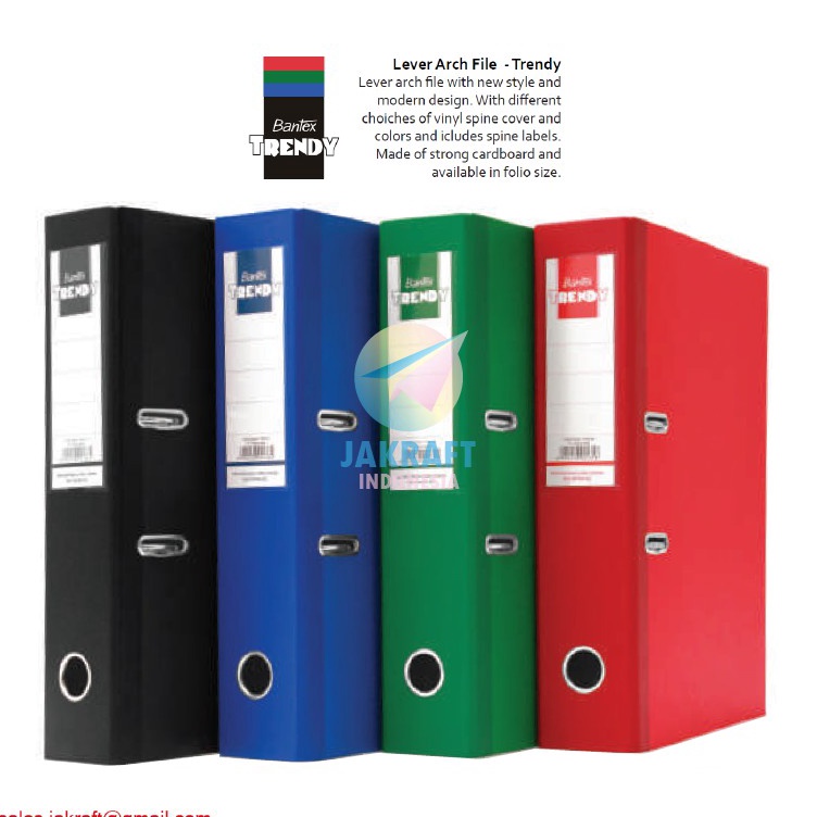 

Discount 1 Pcs Ordner BANTEX Trendy 1446 FC Folio F4 Size 7 Cm Warna Hitam Biru Merah Hijau